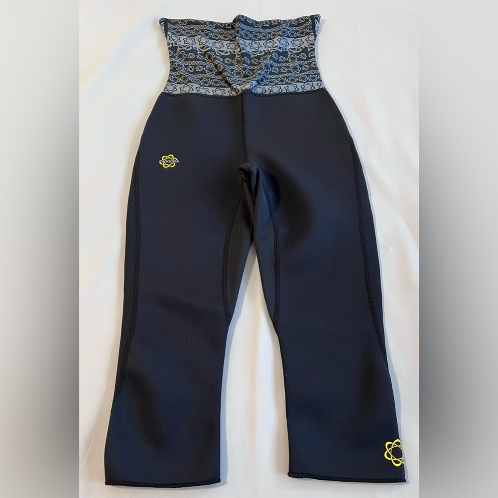 Zaggora Atomica Black Crop Hot Pants‎ Weightloss Anti Cellulite Neoprene Size M